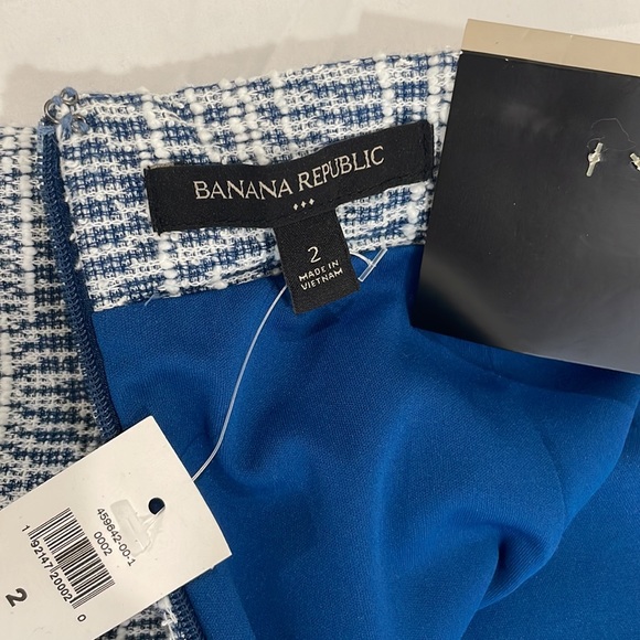 Bannana Republic NWT Women’s Blue and White knit pencil skirt - Picture 6 of 9